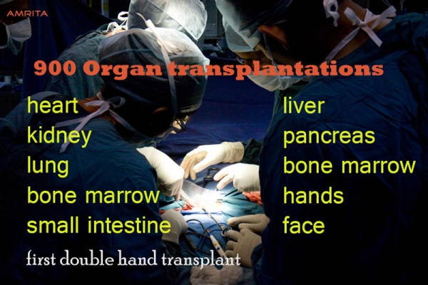 Novecientos trasplantes de órganos en el Hospital Amrita