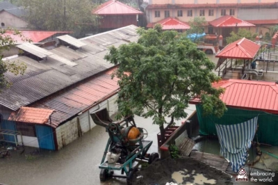 Amrita Hospital in Kerala provides essential care despite ground floor flooding